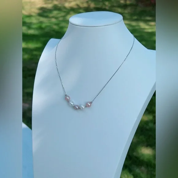 M7 Handmade S925 Freshwater Pearl Necklace two way wearing - Picture 3 of 7